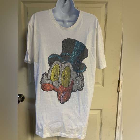 Men’s RAW Scrooge mcduck sequin t shirt size large - Picture 2 of 4